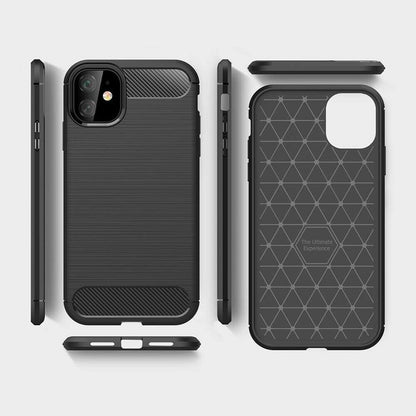 Hülle für Apple iPhone 12 mini, Techsuit, Carbon, Schwarz