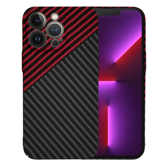 Case for Apple iPhone 13 Pro, Techsuit, Carbonite FiberShell, Black Red