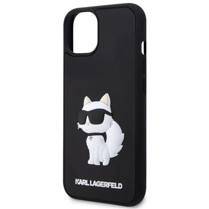 Hülle für Apple iPhone 14 Plus, Karl Lagerfeld, 3D Rubber Choupette, Schwarz