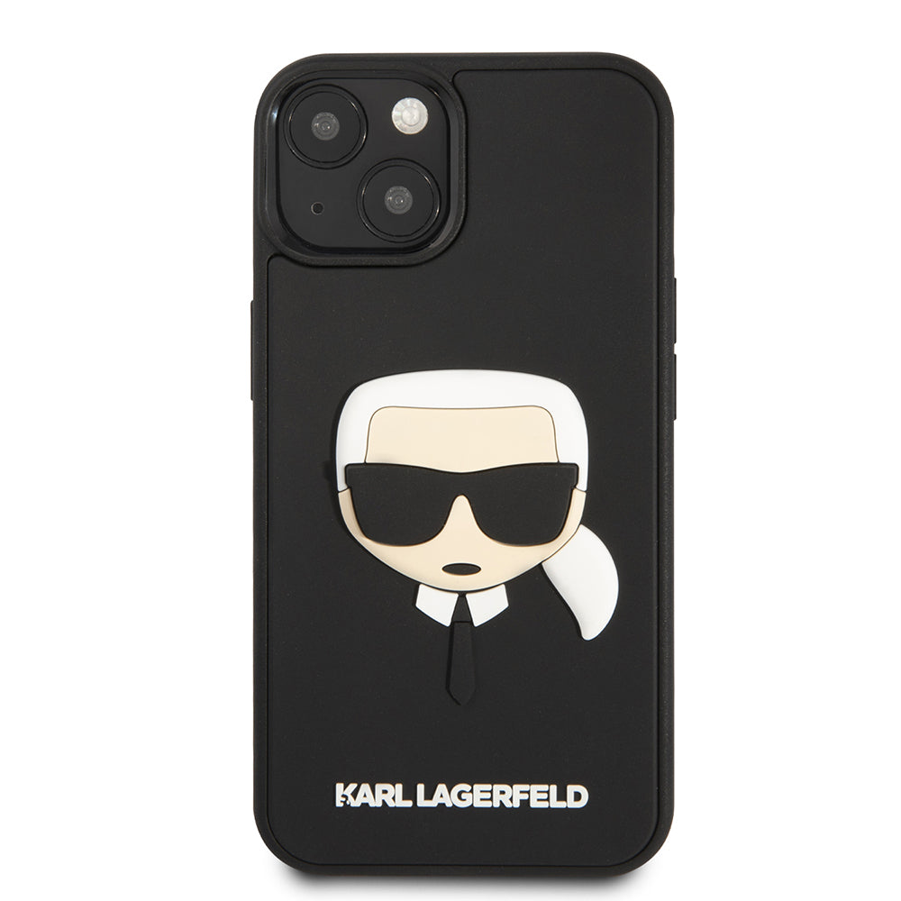 Hülle für Apple iPhone 14 Plus, Karl Lagerfeld, 3D Rubber Karl's Head, Schwarz