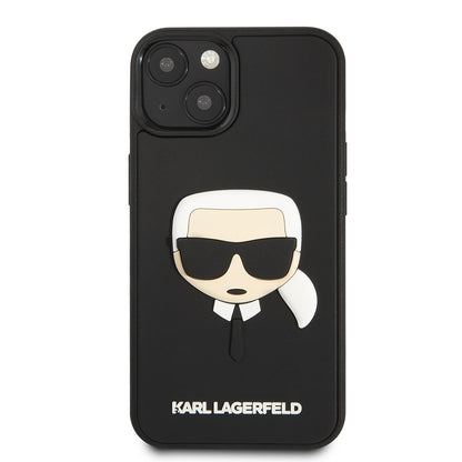 Hülle für Apple iPhone 14 Plus, Karl Lagerfeld, 3D Rubber Karl's Head, Schwarz