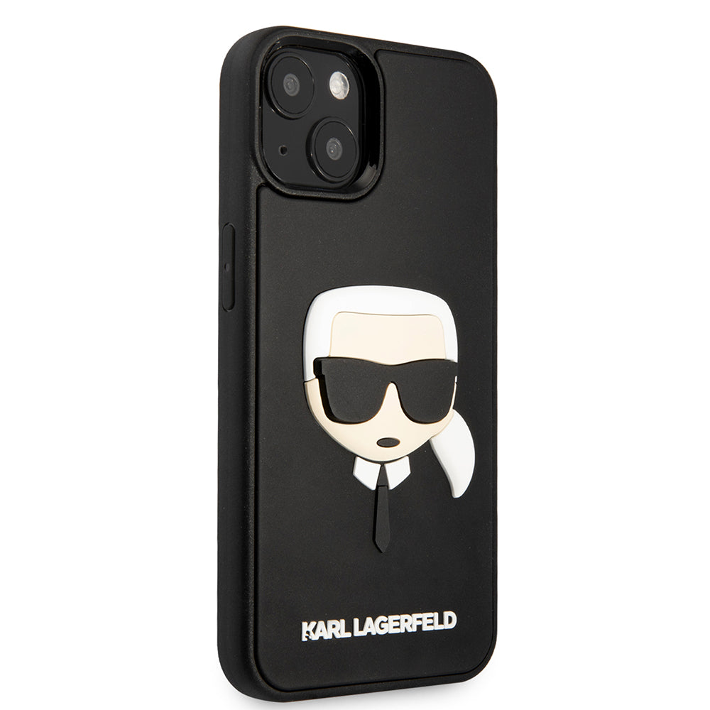 Hülle für Apple iPhone 14 Plus, Karl Lagerfeld, 3D Rubber Karl's Head, Schwarz