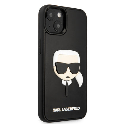 Hülle für Apple iPhone 14 Plus, Karl Lagerfeld, 3D Rubber Karl's Head, Schwarz