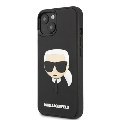 Hülle für Apple iPhone 14 Plus, Karl Lagerfeld, 3D Rubber Karl's Head, Schwarz