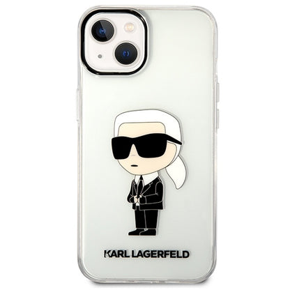Hülle für Apple iPhone 14 Plus, Karl Lagerfeld, Ikonik Karl, Transparent