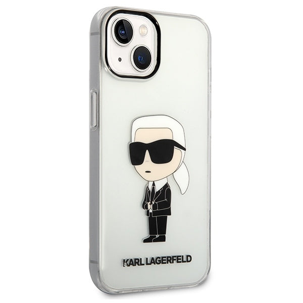 Hülle für Apple iPhone 14 Plus, Karl Lagerfeld, Ikonik Karl, Transparent