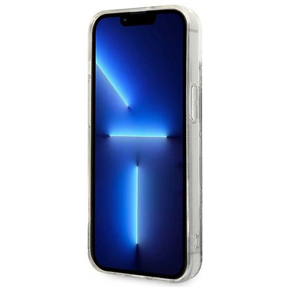 Hülle für Apple iPhone 14 Plus, Karl Lagerfeld, Liquid Glitter Monogram, Schwarz