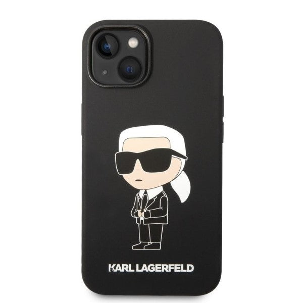 Hülle für Apple iPhone 14 Plus, Karl Lagerfeld, Silicone Ikonik Karl, Schwarz