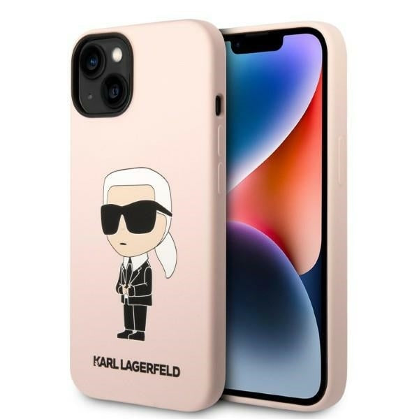 Case for Apple iPhone 14 Plus, Karl Lagerfeld, Ikonik Karl Silicone, Pink