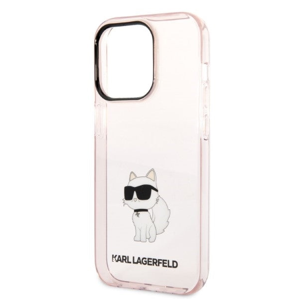 Hülle für Apple iPhone 14 Pro, Karl Lagerfeld, Ikonik Choupette, Rosa