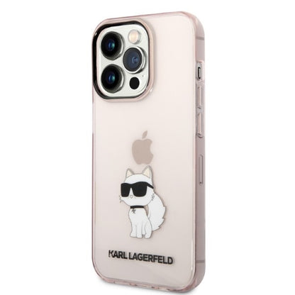 Hülle für Apple iPhone 14 Pro, Karl Lagerfeld, Ikonik Choupette, Rosa
