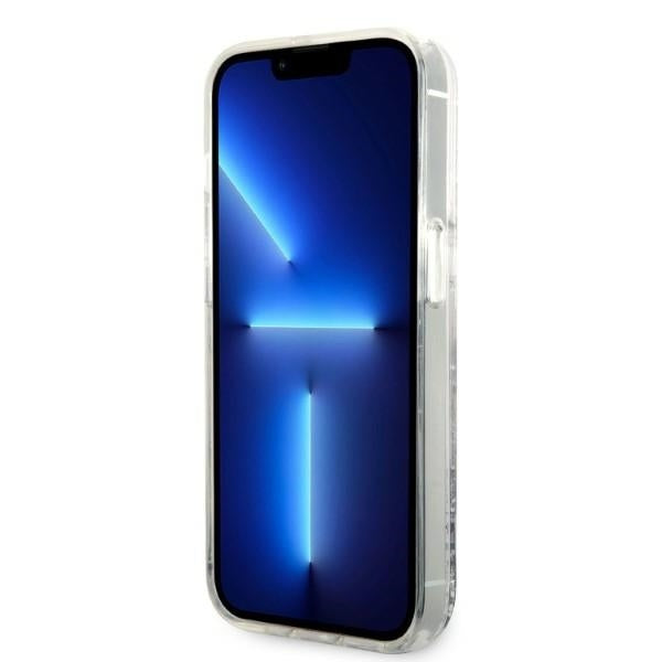 Hülle für Apple iPhone 14 Pro Max, Karl Lagerfeld, Glitter Choupette's Head, Silbern