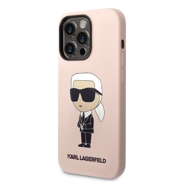 Hülle für Apple iPhone 14 Pro Max, Karl Lagerfeld, Silicone Ikonik NFT, Rosa
