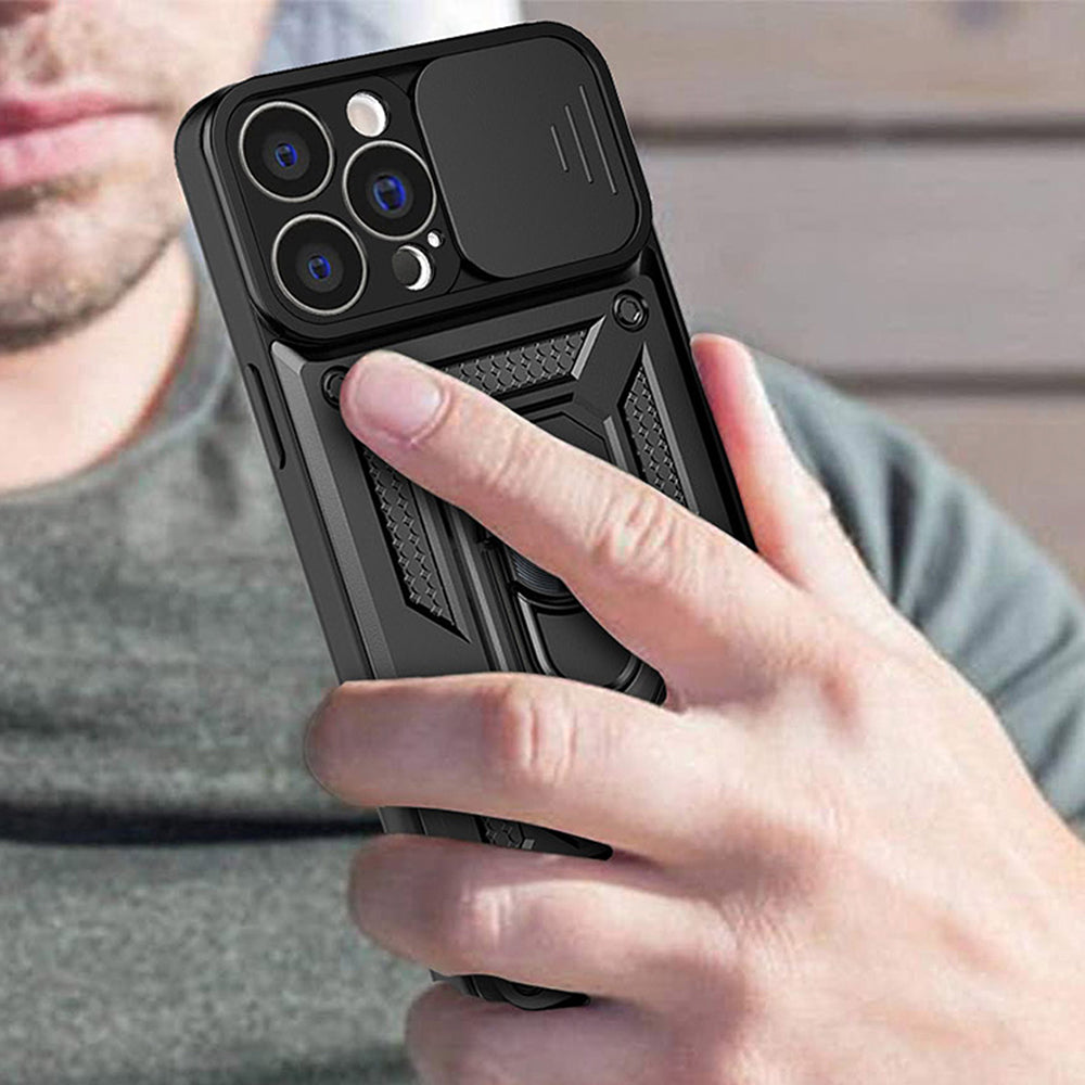 Hülle für Apple iPhone 14 Pro, Techsuit, CamShield, Schwarz