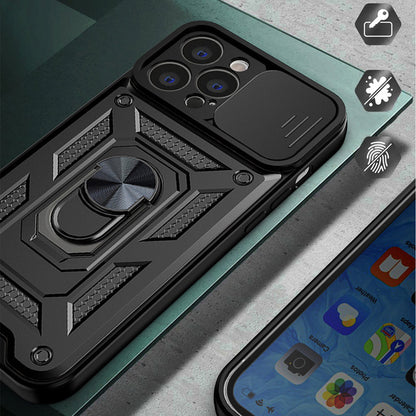 Hülle für Apple iPhone 14, Techsuit, CamShield, Schwarz