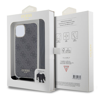 Case for Apple iPhone 15, Guess, 4G IML Printed Crossbody, Black