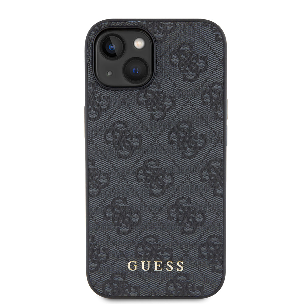 Case for Apple iPhone 15, Guess, 4G Metal Gold Logo, Grey