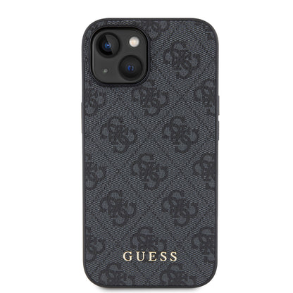 Case for Apple iPhone 15, Guess, 4G Metal Gold Logo, Grey