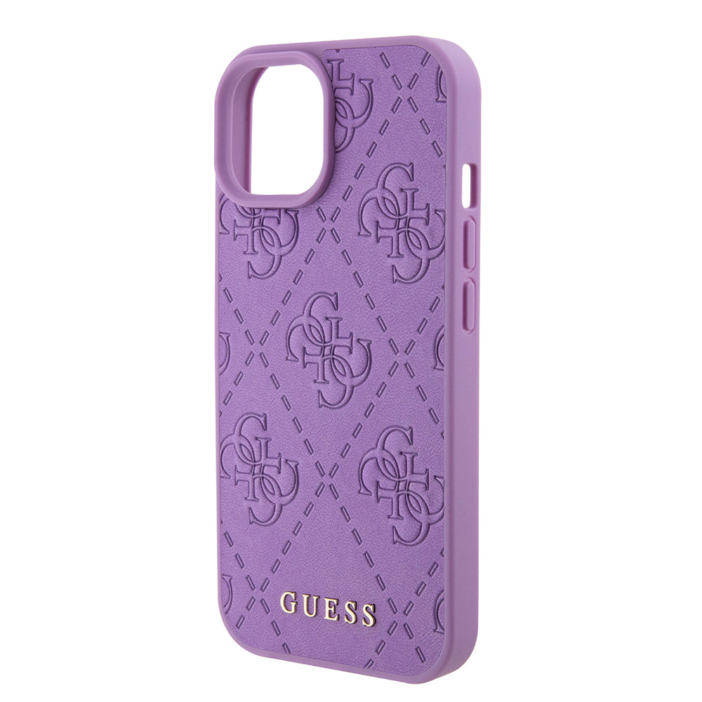 Case for Apple iPhone 15, Guess, 4G Stamped, Light Purple