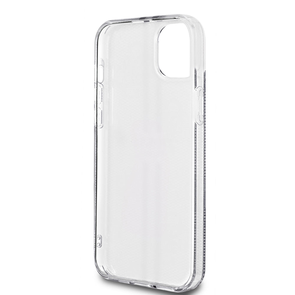 Hülle für Apple iPhone 15 Plus, Guess, IML 4G Gold Stripe, Schwarz