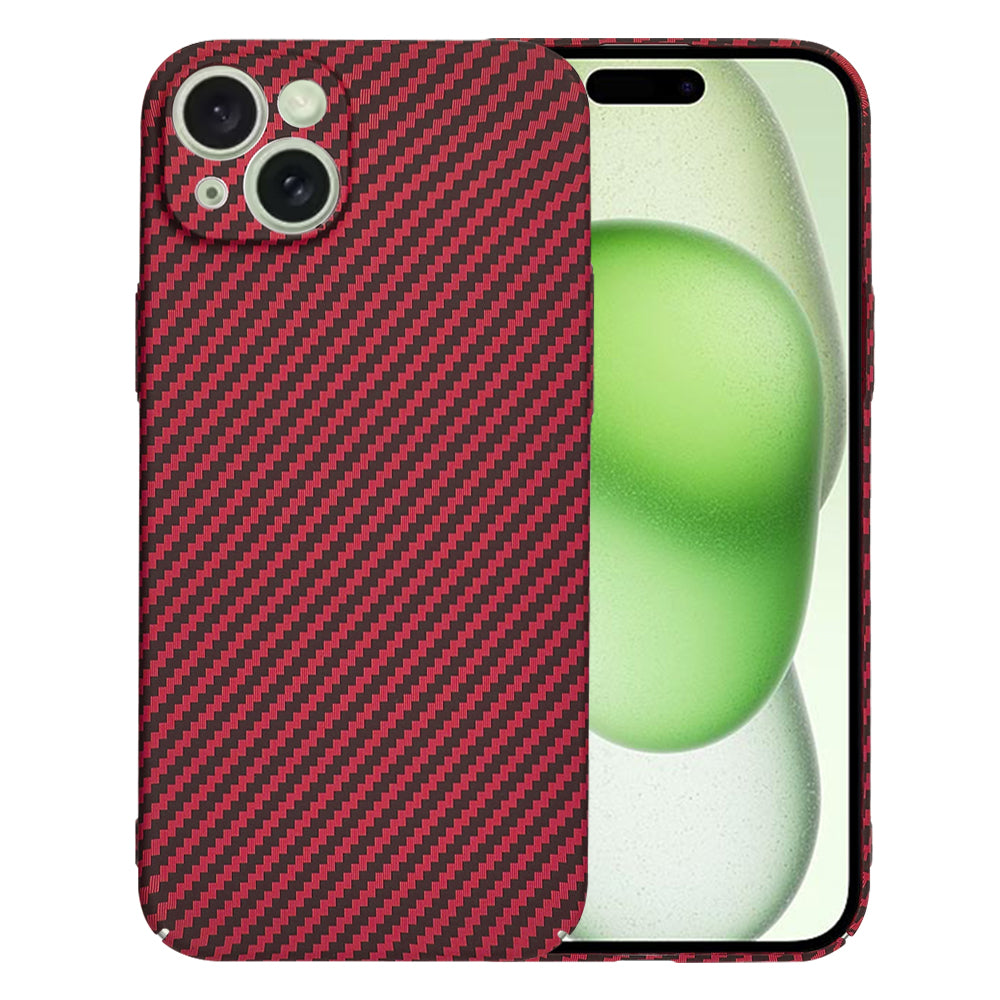 Hülle für Apple iPhone 15 Plus, Techsuit, Carbonite FiberShell, Rot