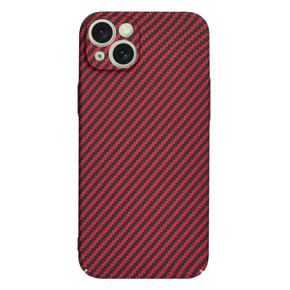 Hülle für Apple iPhone 15 Plus, Techsuit, Carbonite FiberShell, Rot