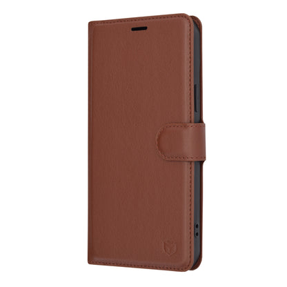 Hülle für Apple iPhone 15 Plus, Techsuit, Leder-Folio, Braun