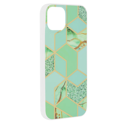 Hülle für Apple iPhone 15 Plus, Techsuit, Marble, Grün