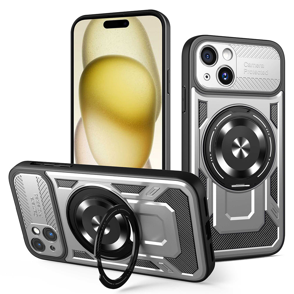 Hülle für Apple iPhone 15 Plus, Techsuit, RuggedCam, Grau