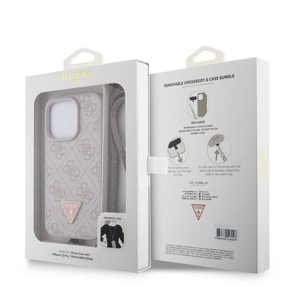 Hülle für Apple iPhone 15 Pro, Guess, Crossbody 4G Metal Logo, Rosa