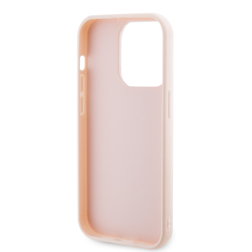 Hülle für Apple iPhone 15 Pro, Karl Lagerfeld, 3D Rubber Glitter Logo Karl, Rosa