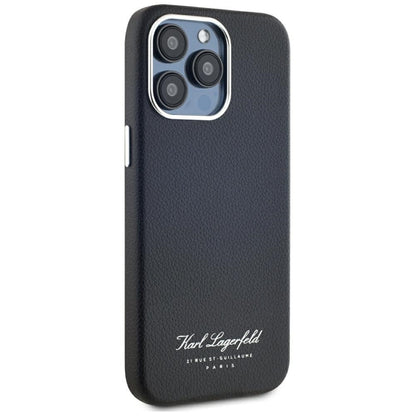 Hülle für Apple iPhone 15 Pro, Karl Lagerfeld, Grained Hotel RSG, Schwarz