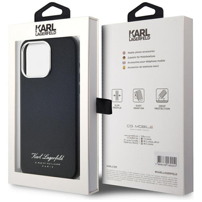 Hülle für Apple iPhone 15 Pro, Karl Lagerfeld, Grained Hotel RSG, Schwarz