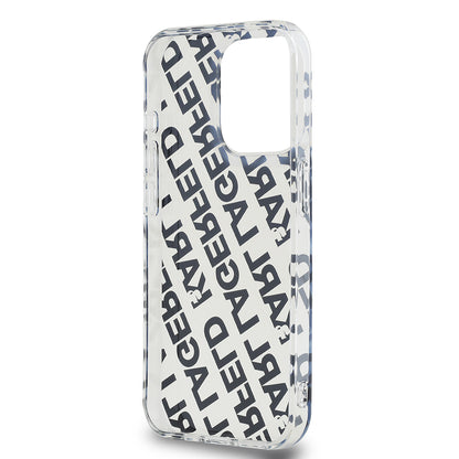 Case for Apple iPhone 15 Pro, Karl Lagerfeld, IML Electroplated Repeated Logo, Gold