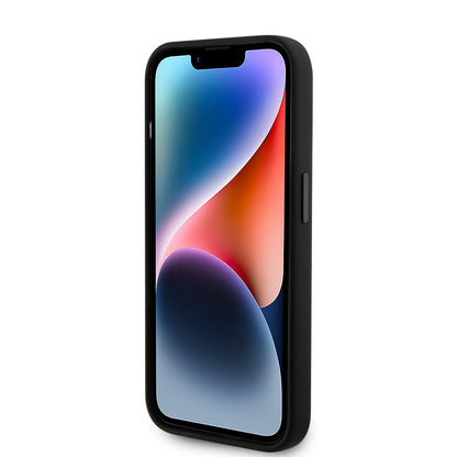 Hülle für Apple iPhone 15 Pro, Karl Lagerfeld, Silicone Metal Ikonik, Schwarz