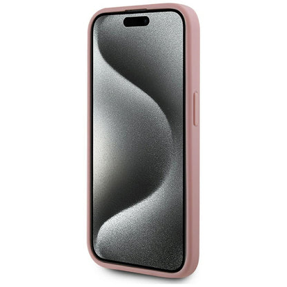 Hülle für Apple iPhone 15 Pro, Karl Lagerfeld, Metal Signature, Rosa