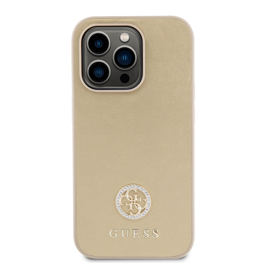 Hülle für Apple iPhone 15 Pro Max, Guess, 4G Strass Metal Logo, Gold