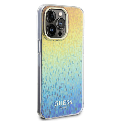 Hülle für Apple iPhone 15 Pro Max, Guess, IML Faceted Mirror Disco Iridescent, Mehrfarbig