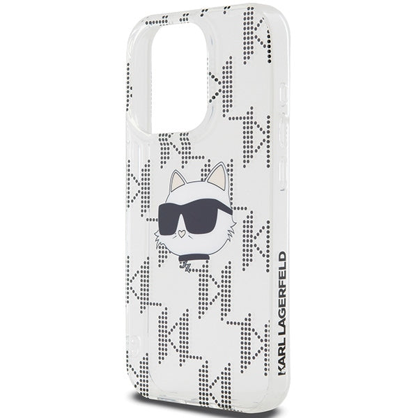 Hülle für Apple iPhone 15 Pro Max, Karl Lagerfeld, IML Electroplated Choupette Head, Transparent