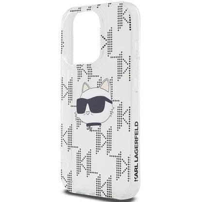 Hülle für Apple iPhone 15 Pro Max, Karl Lagerfeld, IML Electroplated Choupette Head, Transparent