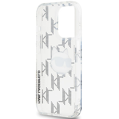 Hülle für Apple iPhone 15 Pro Max, Karl Lagerfeld, IML Electroplated Choupette Head, Transparent