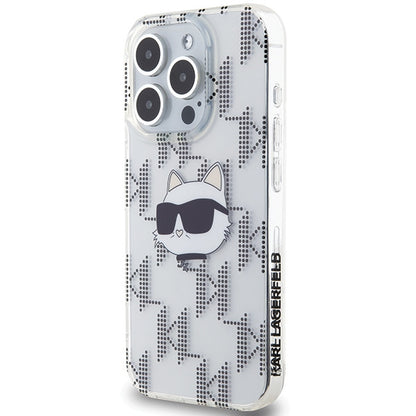Hülle für Apple iPhone 15 Pro Max, Karl Lagerfeld, IML Electroplated Choupette Head, Transparent