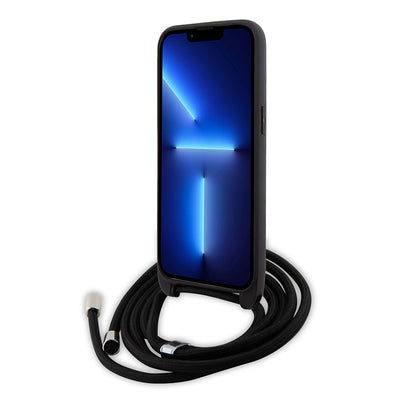 Hülle für Apple iPhone 15 Pro Max, Karl Lagerfeld, Saffiano Crossbody Monogram Metal Pin Karl, Schwarz