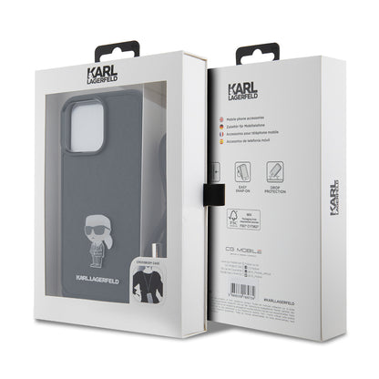 Hülle für Apple iPhone 15 Pro Max, Karl Lagerfeld, Saffiano Crossbody Monogram Metal Pin Karl, Schwarz