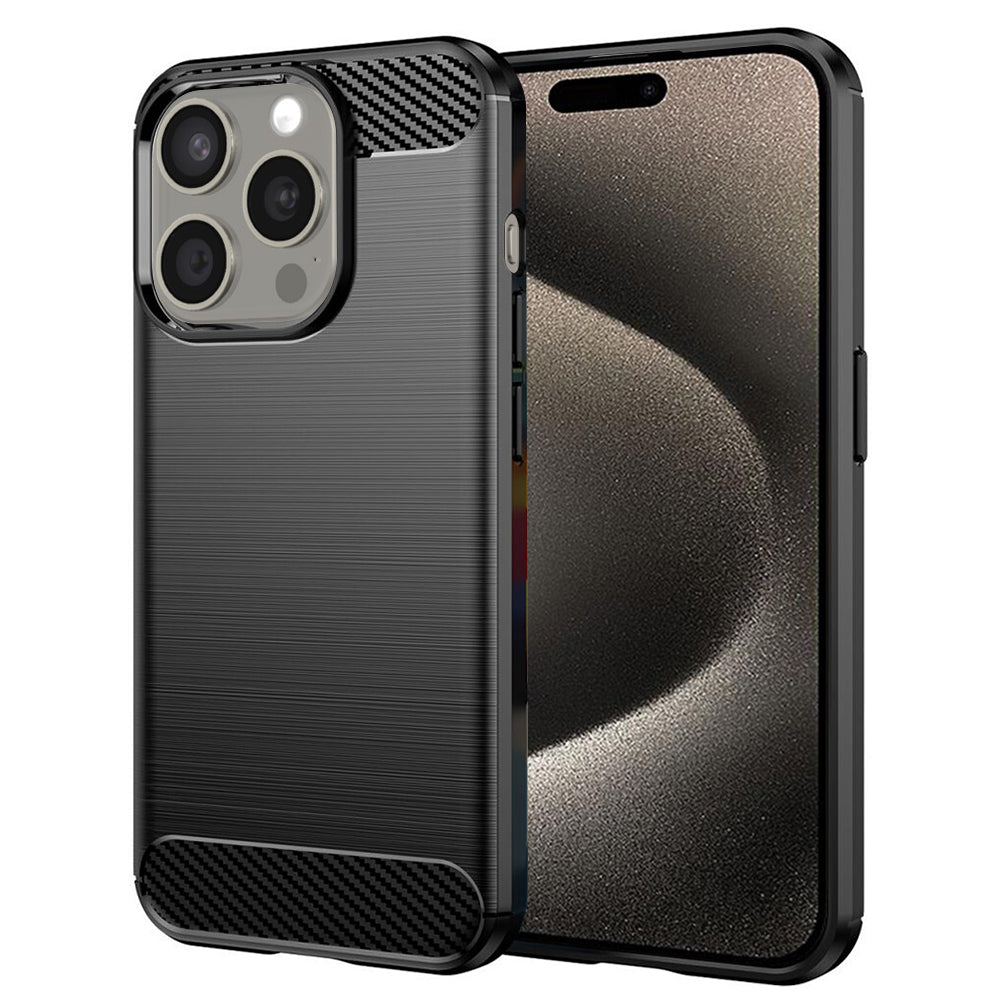 Hülle für Apple iPhone 15 Pro Max, Techsuit, Carbon, Schwarz