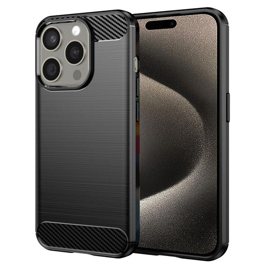 Hülle für Apple iPhone 15 Pro Max, Techsuit, Carbon, Schwarz
