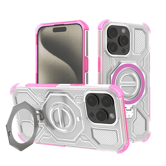 Hülle für Apple iPhone 15 Pro Max, Techsuit, Carbon Shield Pro, Rosa