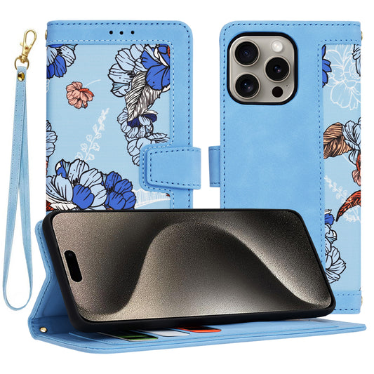 Hülle für Apple iPhone 15 Pro Max, Techsuit, FlipCraft, Blau