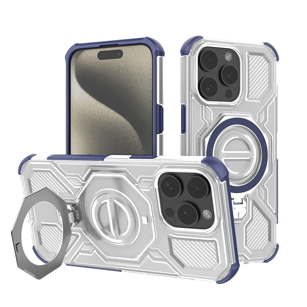 Hülle für Apple iPhone 15 Pro, Techsuit, Carbon Shield Pro, Blau