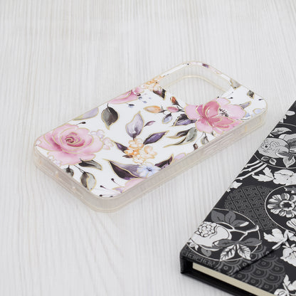 Hülle für Apple iPhone 15 Pro, Techsuit, Marble, Weiß